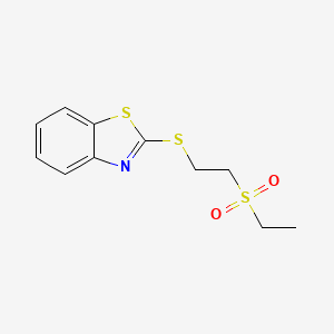 molecular formula C11H13NO2S3 B5312037 2-{[2-(ethylsulfonyl)ethyl]thio}-1,3-benzothiazole 