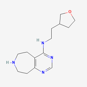 molecular formula C14H22N4O B5312041 N-[2-(tetrahydro-3-furanyl)ethyl]-6,7,8,9-tetrahydro-5H-pyrimido[4,5-d]azepin-4-amine dihydrochloride 