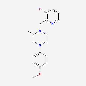 molecular formula C18H22FN3O B5312056 1-[(3-fluoro-2-pyridinyl)methyl]-4-(4-methoxyphenyl)-2-methylpiperazine 
