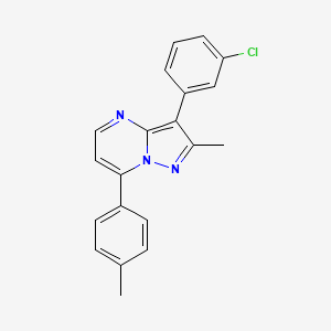 molecular formula C20H16ClN3 B5312071 3-(3-chlorophenyl)-2-methyl-7-(4-methylphenyl)pyrazolo[1,5-a]pyrimidine 