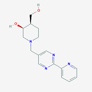 molecular formula C16H20N4O2 B5312112 (3S*,4R*)-4-(hydroxymethyl)-1-{[2-(2-pyridinyl)-5-pyrimidinyl]methyl}-3-piperidinol 