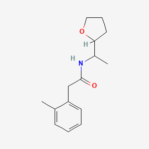 molecular formula C15H21NO2 B5312126 2-(2-methylphenyl)-N-[1-(tetrahydro-2-furanyl)ethyl]acetamide 