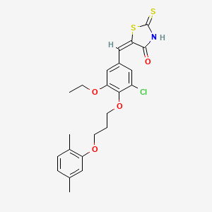 molecular formula C23H24ClNO4S2 B5312150 5-{3-chloro-4-[3-(2,5-dimethylphenoxy)propoxy]-5-ethoxybenzylidene}-2-thioxo-1,3-thiazolidin-4-one 