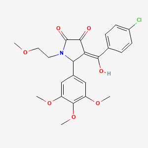 molecular formula C23H24ClNO7 B5312152 4-(4-chlorobenzoyl)-3-hydroxy-1-(2-methoxyethyl)-5-(3,4,5-trimethoxyphenyl)-1,5-dihydro-2H-pyrrol-2-one 