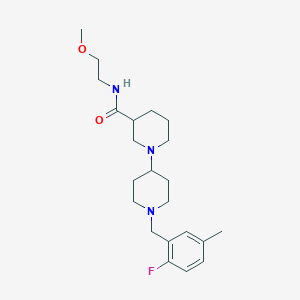 molecular formula C22H34FN3O2 B5312220 1'-(2-fluoro-5-methylbenzyl)-N-(2-methoxyethyl)-1,4'-bipiperidine-3-carboxamide 