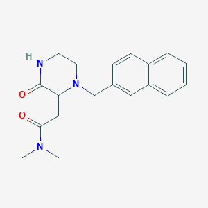 molecular formula C19H23N3O2 B5312231 N,N-dimethyl-2-[1-(2-naphthylmethyl)-3-oxo-2-piperazinyl]acetamide 