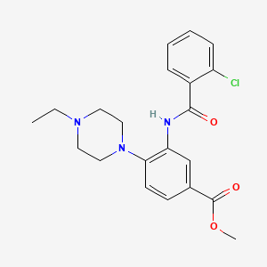 molecular formula C21H24ClN3O3 B5312239 methyl 3-[(2-chlorobenzoyl)amino]-4-(4-ethylpiperazin-1-yl)benzoate 