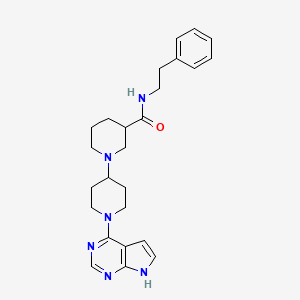 molecular formula C25H32N6O B5312247 N-(2-phenylethyl)-1'-(7H-pyrrolo[2,3-d]pyrimidin-4-yl)-1,4'-bipiperidine-3-carboxamide 