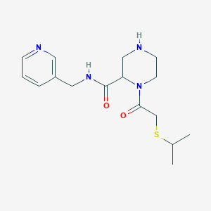 molecular formula C16H24N4O2S B5312251 1-[(isopropylthio)acetyl]-N-(3-pyridinylmethyl)-2-piperazinecarboxamide 