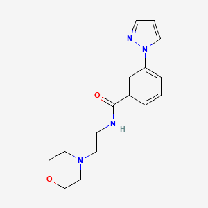 molecular formula C16H20N4O2 B5312262 N-[2-(4-morpholinyl)ethyl]-3-(1H-pyrazol-1-yl)benzamide 