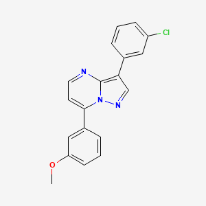 molecular formula C19H14ClN3O B5312268 3-(3-chlorophenyl)-7-(3-methoxyphenyl)pyrazolo[1,5-a]pyrimidine 