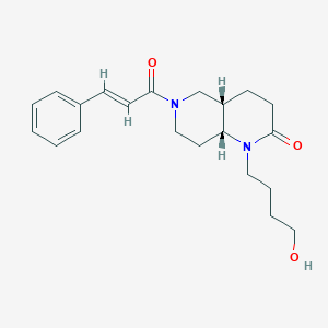 molecular formula C21H28N2O3 B5312325 (4aS*,8aR*)-1-(4-hydroxybutyl)-6-[(2E)-3-phenylprop-2-enoyl]octahydro-1,6-naphthyridin-2(1H)-one 