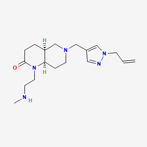 molecular formula C18H29N5O B5312334 rel-(4aS,8aR)-6-[(1-allyl-1H-pyrazol-4-yl)methyl]-1-[2-(methylamino)ethyl]octahydro-1,6-naphthyridin-2(1H)-one dihydrochloride 