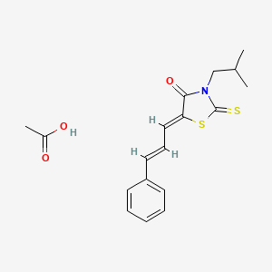 3-isobutyl-5-(3-phenyl-2-propen-1-ylidene)-2-thioxo-1,3-thiazolidin-4-one acetate