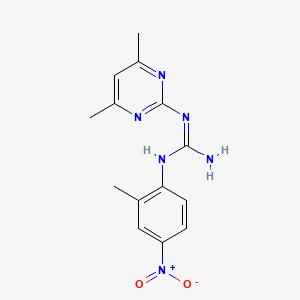 molecular formula C14H16N6O2 B5312353 N-(4,6-dimethyl-2-pyrimidinyl)-N'-(2-methyl-4-nitrophenyl)guanidine 