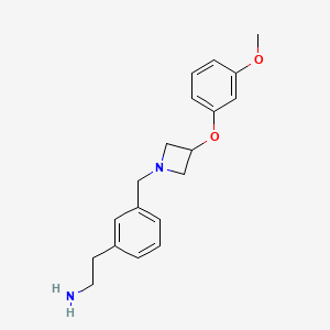 molecular formula C19H24N2O2 B5312365 2-(3-{[3-(3-methoxyphenoxy)-1-azetidinyl]methyl}phenyl)ethanamine 