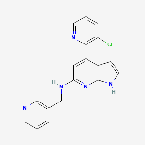 4-(3-chloropyridin-2-yl)-N-(pyridin-3-ylmethyl)-1H-pyrrolo[2,3-b]pyridin-6-amine