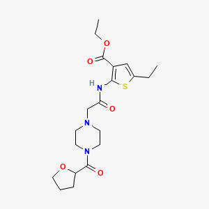 molecular formula C20H29N3O5S B5312378 ethyl 5-ethyl-2-({[4-(tetrahydro-2-furanylcarbonyl)-1-piperazinyl]acetyl}amino)-3-thiophenecarboxylate 