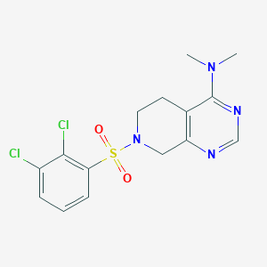 molecular formula C15H16Cl2N4O2S B5312395 7-[(2,3-dichlorophenyl)sulfonyl]-N,N-dimethyl-5,6,7,8-tetrahydropyrido[3,4-d]pyrimidin-4-amine 