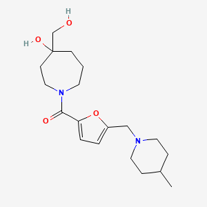 4-(hydroxymethyl)-1-{5-[(4-methyl-1-piperidinyl)methyl]-2-furoyl}-4-azepanol