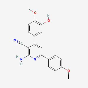 molecular formula C20H17N3O3 B5312408 2-amino-4-(3-hydroxy-4-methoxyphenyl)-6-(4-methoxyphenyl)nicotinonitrile 