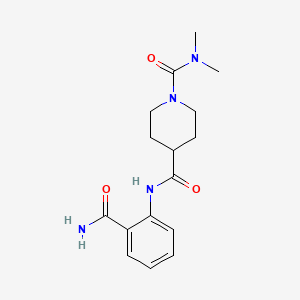 molecular formula C16H22N4O3 B5312425 N~4~-[2-(aminocarbonyl)phenyl]-N~1~,N~1~-dimethyl-1,4-piperidinedicarboxamide 
