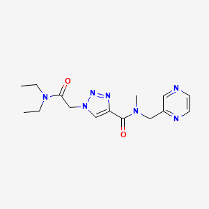 molecular formula C15H21N7O2 B5312430 1-[2-(diethylamino)-2-oxoethyl]-N-methyl-N-(2-pyrazinylmethyl)-1H-1,2,3-triazole-4-carboxamide 