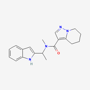 molecular formula C19H22N4O B5312441 N-[1-(1H-indol-2-yl)ethyl]-N-methyl-4,5,6,7-tetrahydropyrazolo[1,5-a]pyridine-3-carboxamide 