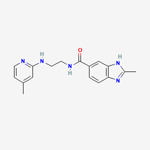 molecular formula C17H19N5O B5312456 2-methyl-N-{2-[(4-methylpyridin-2-yl)amino]ethyl}-1H-benzimidazole-5-carboxamide 