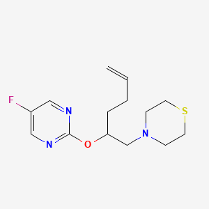 molecular formula C14H20FN3OS B5312466 4-({(2R,5S)-5-[(5-fluoropyrimidin-2-yl)methyl]tetrahydrofuran-2-yl}methyl)thiomorpholine 