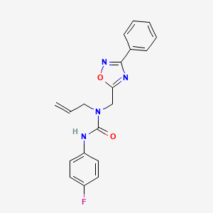 molecular formula C19H17FN4O2 B5312472 N-allyl-N'-(4-fluorophenyl)-N-[(3-phenyl-1,2,4-oxadiazol-5-yl)methyl]urea 