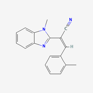 molecular formula C18H15N3 B5312480 (Z)-2-(1-methylbenzimidazol-2-yl)-3-(2-methylphenyl)prop-2-enenitrile 