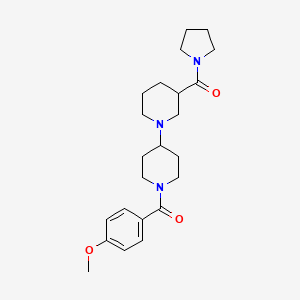 molecular formula C23H33N3O3 B5312506 1'-(4-methoxybenzoyl)-3-(pyrrolidin-1-ylcarbonyl)-1,4'-bipiperidine 
