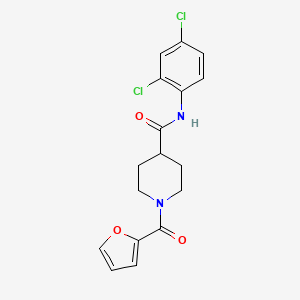 molecular formula C17H16Cl2N2O3 B5312528 N-(2,4-dichlorophenyl)-1-(2-furoyl)-4-piperidinecarboxamide 