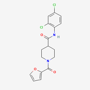 molecular formula C17H16Cl2N2O3 B5312528 N-(2,4-dichlorophenyl)-1-(furan-2-carbonyl)piperidine-4-carboxamide 