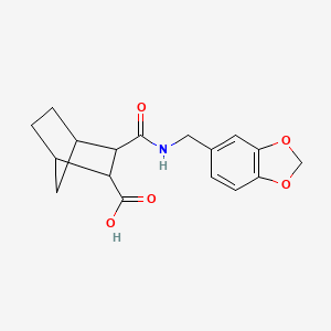 molecular formula C17H19NO5 B5312530 3-{[(1,3-benzodioxol-5-ylmethyl)amino]carbonyl}bicyclo[2.2.1]heptane-2-carboxylic acid 