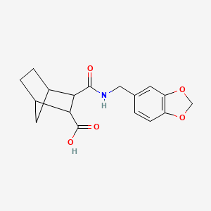 molecular formula C17H19NO5 B5312530 3-[(1,3-Benzodioxol-5-ylmethyl)carbamoyl]bicyclo[2.2.1]heptane-2-carboxylic acid 