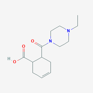 molecular formula C14H22N2O3 B5312564 6-[(4-ethyl-1-piperazinyl)carbonyl]-3-cyclohexene-1-carboxylic acid 