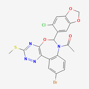 7-acetyl-10-bromo-6-(6-chloro-1,3-benzodioxol-5-yl)-3-(methylthio)-6,7-dihydro[1,2,4]triazino[5,6-d][3,1]benzoxazepine