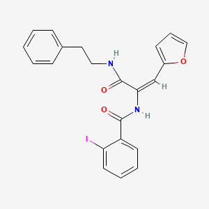 molecular formula C22H19IN2O3 B5312581 N-(2-(2-furyl)-1-{[(2-phenylethyl)amino]carbonyl}vinyl)-2-iodobenzamide 