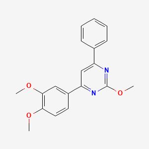 molecular formula C19H18N2O3 B5312588 4-(3,4-dimethoxyphenyl)-2-methoxy-6-phenylpyrimidine 