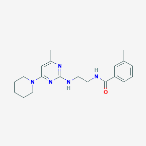 molecular formula C20H27N5O B5312606 3-methyl-N-(2-{[4-methyl-6-(1-piperidinyl)-2-pyrimidinyl]amino}ethyl)benzamide 
