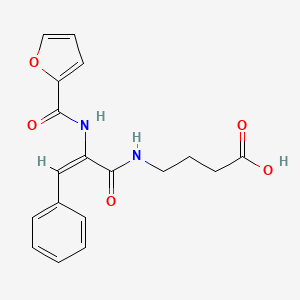 molecular formula C18H18N2O5 B5312609 4-{[2-(2-furoylamino)-3-phenylacryloyl]amino}butanoic acid 