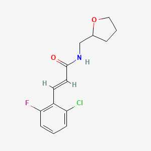 molecular formula C14H15ClFNO2 B5312659 (2E)-3-(2-chloro-6-fluorophenyl)-N-(tetrahydrofuran-2-ylmethyl)prop-2-enamide 