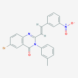 molecular formula C23H16BrN3O3 B5312662 6-bromo-3-(3-methylphenyl)-2-[2-(3-nitrophenyl)vinyl]-4(3H)-quinazolinone 