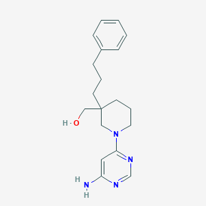 molecular formula C19H26N4O B5312674 [1-(6-aminopyrimidin-4-yl)-3-(3-phenylpropyl)piperidin-3-yl]methanol 