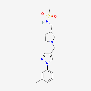 molecular formula C17H24N4O2S B5312686 N-[(1-{[1-(3-methylphenyl)-1H-pyrazol-4-yl]methyl}pyrrolidin-3-yl)methyl]methanesulfonamide 