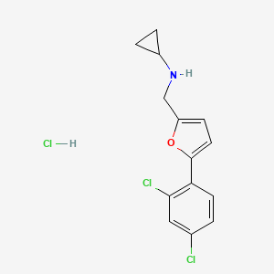 molecular formula C14H14Cl3NO B5312688 N-[[5-(2,4-dichlorophenyl)furan-2-yl]methyl]cyclopropanamine;hydrochloride 