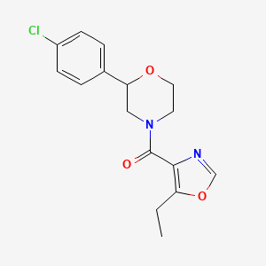 molecular formula C16H17ClN2O3 B5312693 2-(4-chlorophenyl)-4-[(5-ethyl-1,3-oxazol-4-yl)carbonyl]morpholine 