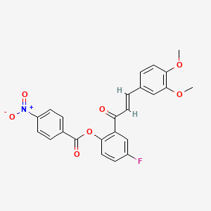 molecular formula C24H18FNO7 B5312695 2-[3-(3,4-dimethoxyphenyl)acryloyl]-4-fluorophenyl 4-nitrobenzoate 